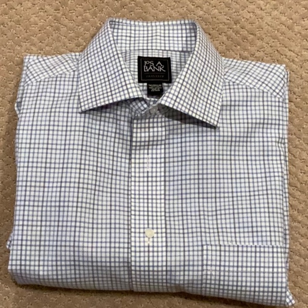 Classic men’s dress shirt - blue, black stripes